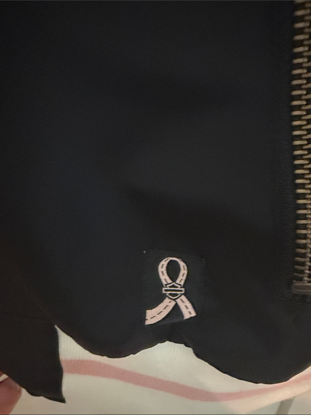 Harley-Davidson Black and Pink Embroidered Varsity Jacket Breast Cancer - Picture 5 of 10
